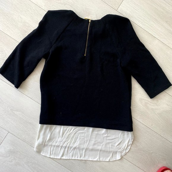 Primark Black White Gold back zip UK Size 8 Top - Picture 3 of 3